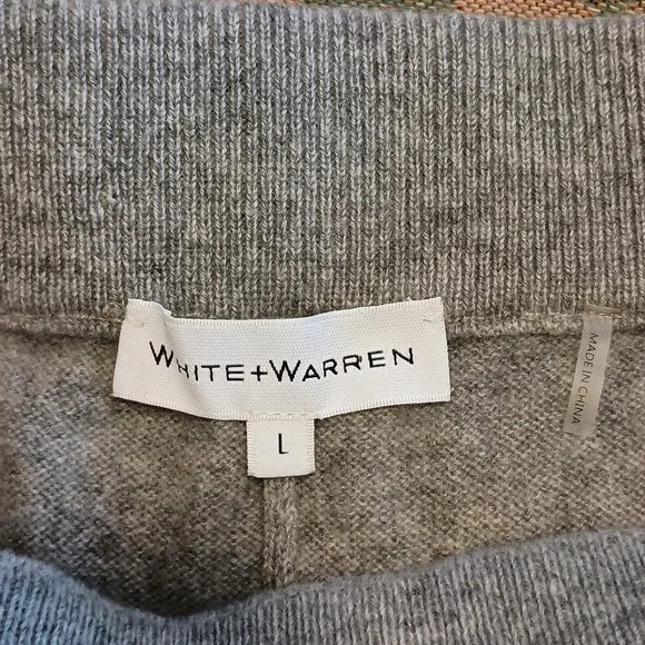 White + Warren Heather Gray Cashmere Knit Pants Sz L - Picture 4 of 12
